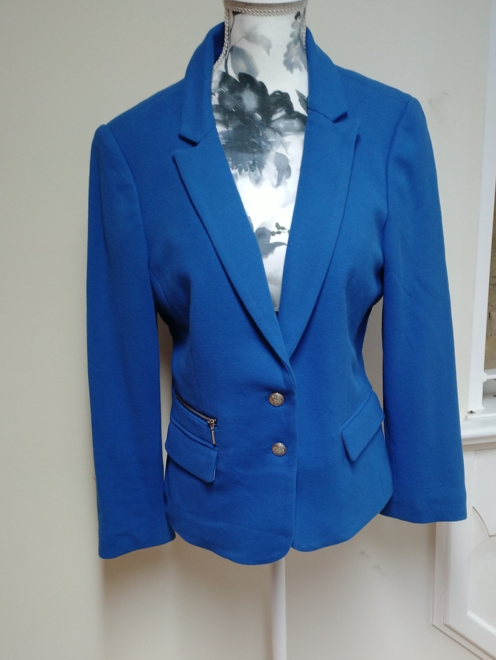 Smart Set Blue Cotton Pique Blazer, size M